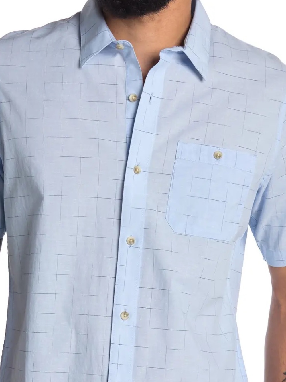 Travis Mathew Light Blue Casual Button Down Shirt